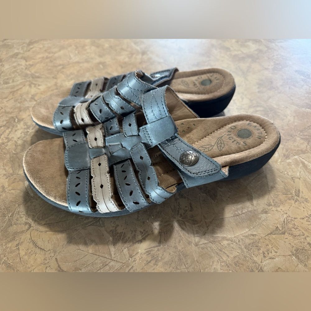 Earth orgins Alaia womens boho Sandals in Blue and Cream